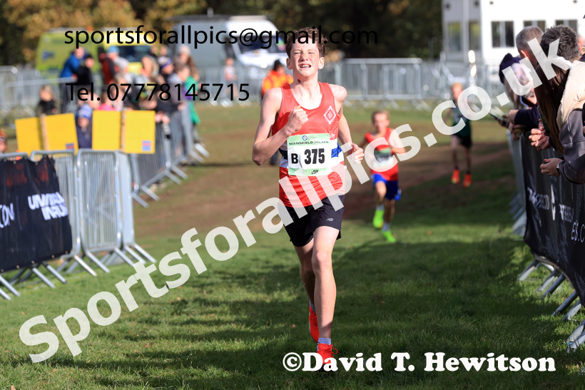 Boys Under-13s 2025 National Cross Country Relays, Berry Hill Park, Mansfield. Photo: David T. Hewitson/Sports for All Pics